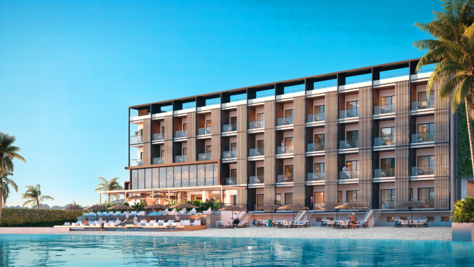 Strandseite des Hotels